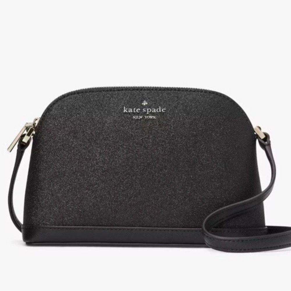 Kate Spade New York Black Glitter Small Dome Crossbody